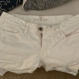Seven for all mankind white jean shorts